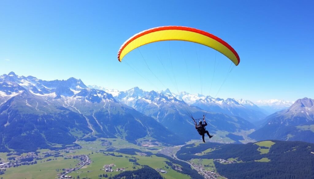 paragliding over the swiss alps